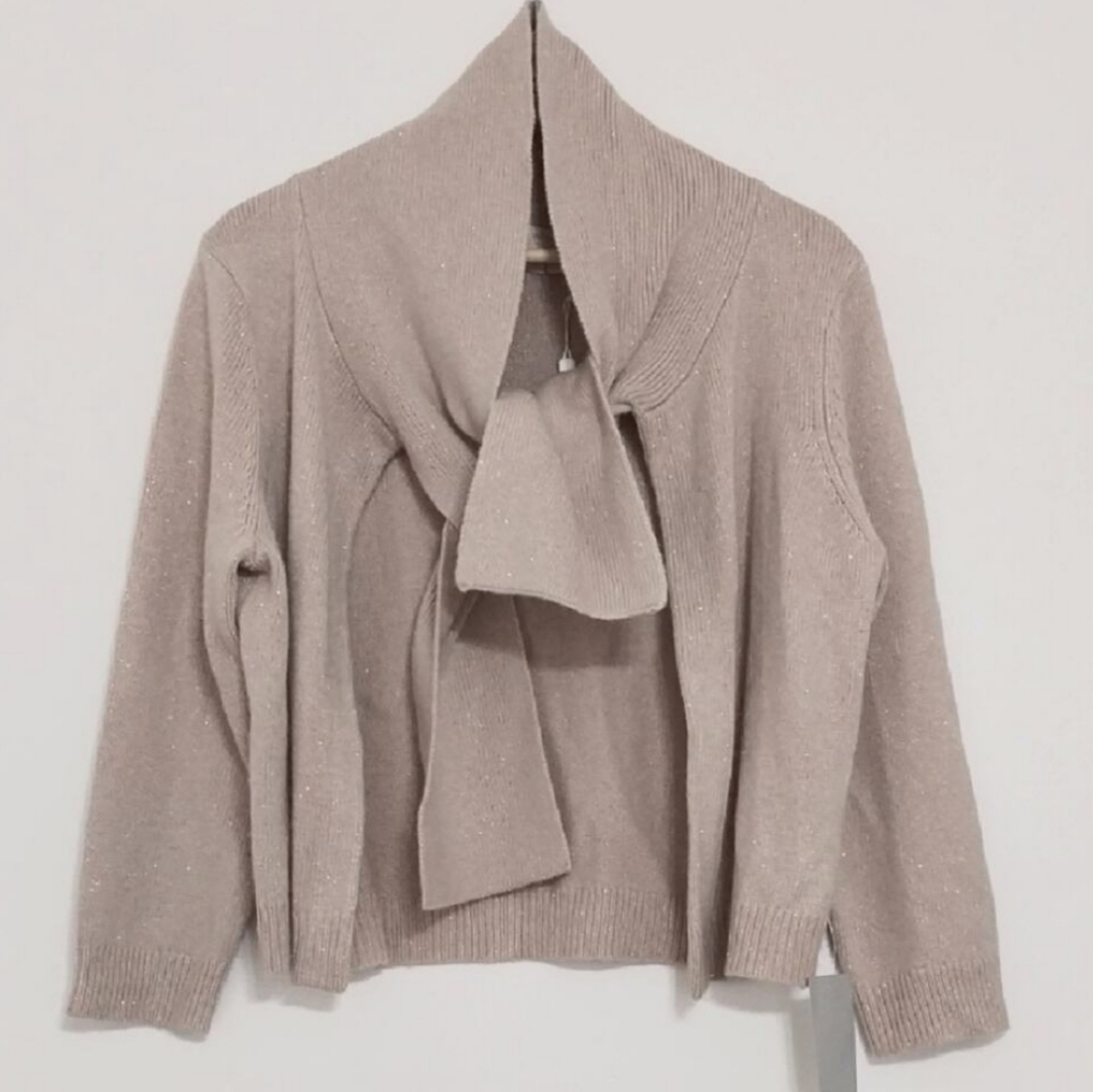 Gal Meets Glam Blush Spur Sparkle Wool Blend Cardigan Sweater